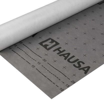 HAUSA Classic HU100 Unterspannbahn - 100g/m² 1.5x50m. Diffusionsoffene, graue Bahn für feuchteresistenten Dachaufbau.
