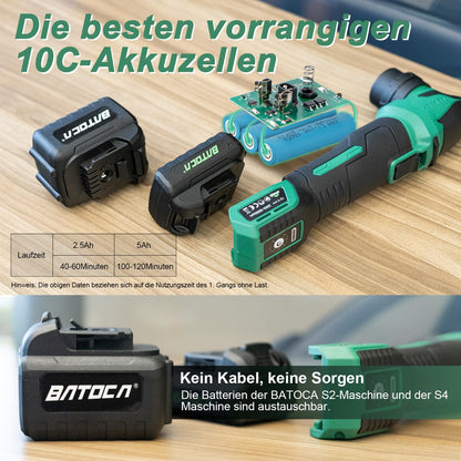 BATOCA S4 Akku Mini Poliermaschine Set, Rotation & Exzenter, 12V