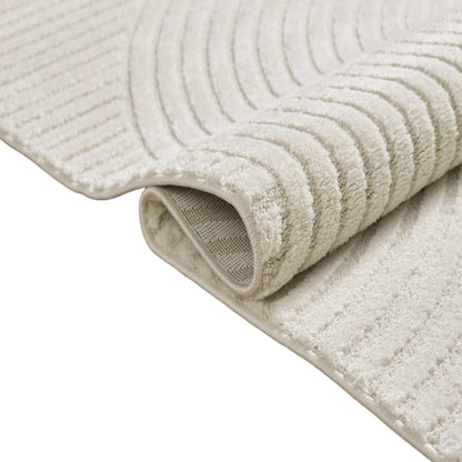 Teppich-Traum Designer Läufer 3D Bogen Muster Creme - 80x300cm