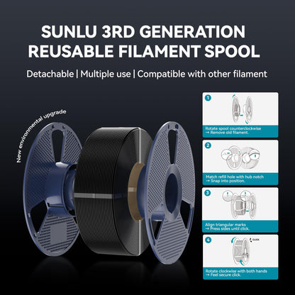 SUNLU High Speed PLA+ 2.0 Filament 1.75 mm, 4er-Pack, Weiss