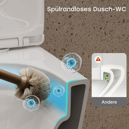 HOROW Dusch-WC HB-L01U-GE Hänge-WC spülrandlos mit Bidetfunktion