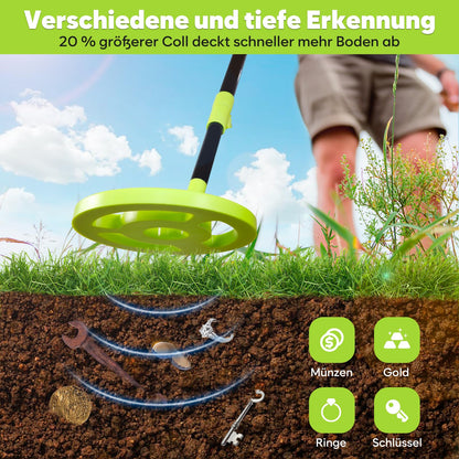 iTayga Metalldetektor für Kinder, faltbar, wasserdichte Spule