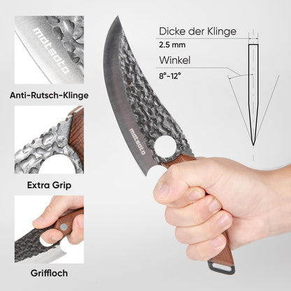 Matsato Küchenmesser Profi 15 cm, japanischer Stahl, Eichenholzgriff