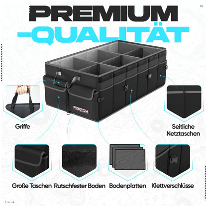 FORTEM Kofferraum-Organizer Auto 85L, faltbar, mit Deckel