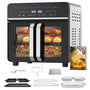 Emphsism AFTO Heissluftfritteuse 23L XXL Dual Zone mit 15 Programmen, Metallgehäuse und Doppeltüren