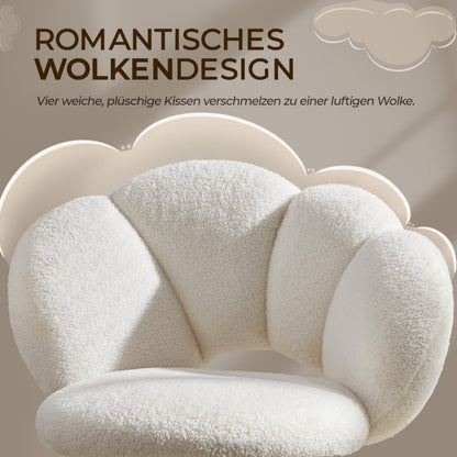 Yaheetech Bürostuhl Schreibtischstuhl Wolkenform ergonomisch weiss