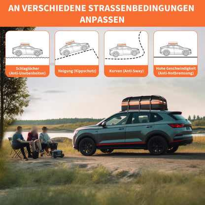 Wisamic faltbare Dachbox für Auto, Van, SUV – 595L, wasserdicht