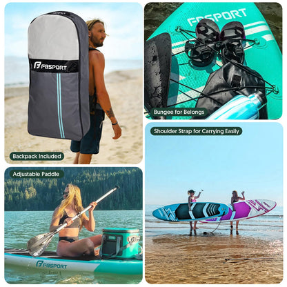 FBSPORT Aufblasbares SUP Board Stand Up Paddling Kit - Green