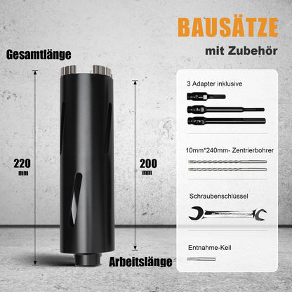 MOXPIFY Bohrkrone 50 mm Set mit SDS-plus, SDS-max und Sechskantschaft