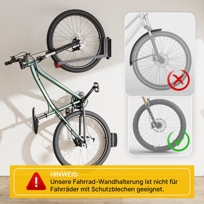 monTEK schwenkbare platzsparende Fahrrad Wandhalterung - 4 Stück