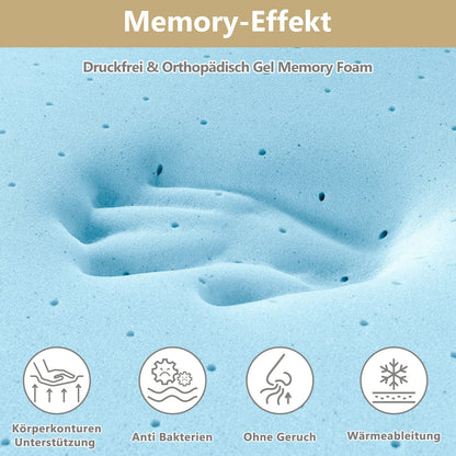 BedStory Matratzentopper – Gel Memory Foam 140x200cm H2/H3