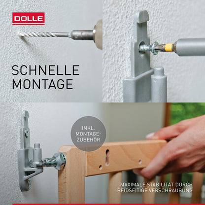 DOLLE Kinderschutzgitter Buche massiv, natur, 75,6–110,4 cm breit