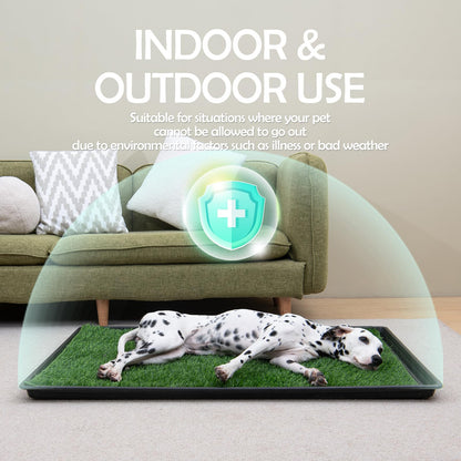 MEEXPAWS Grosse Kunstrasen Hundetoilette mit Tablett 85x59 cm
