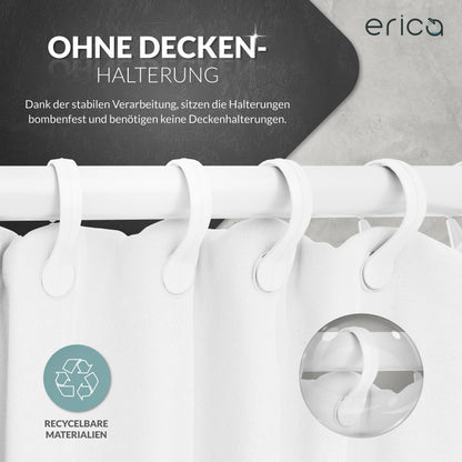 Erica Duschvorhangstange L-Form – Weiss, 70x90cm, Ohne Bohren