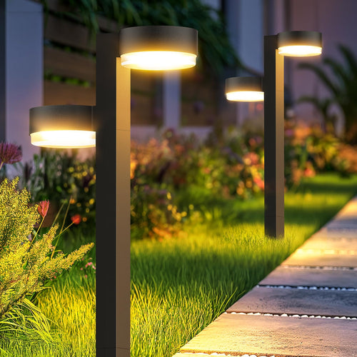 GEARLITE Solarleuchten für Aussen, 4er-Set, warmweiss, IP65, zweiköpfig mit Erdspiess