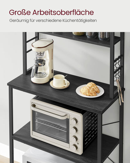 VASAGLE KKS019B22 Küchenregal Industrie-Design Anthrazitgrau