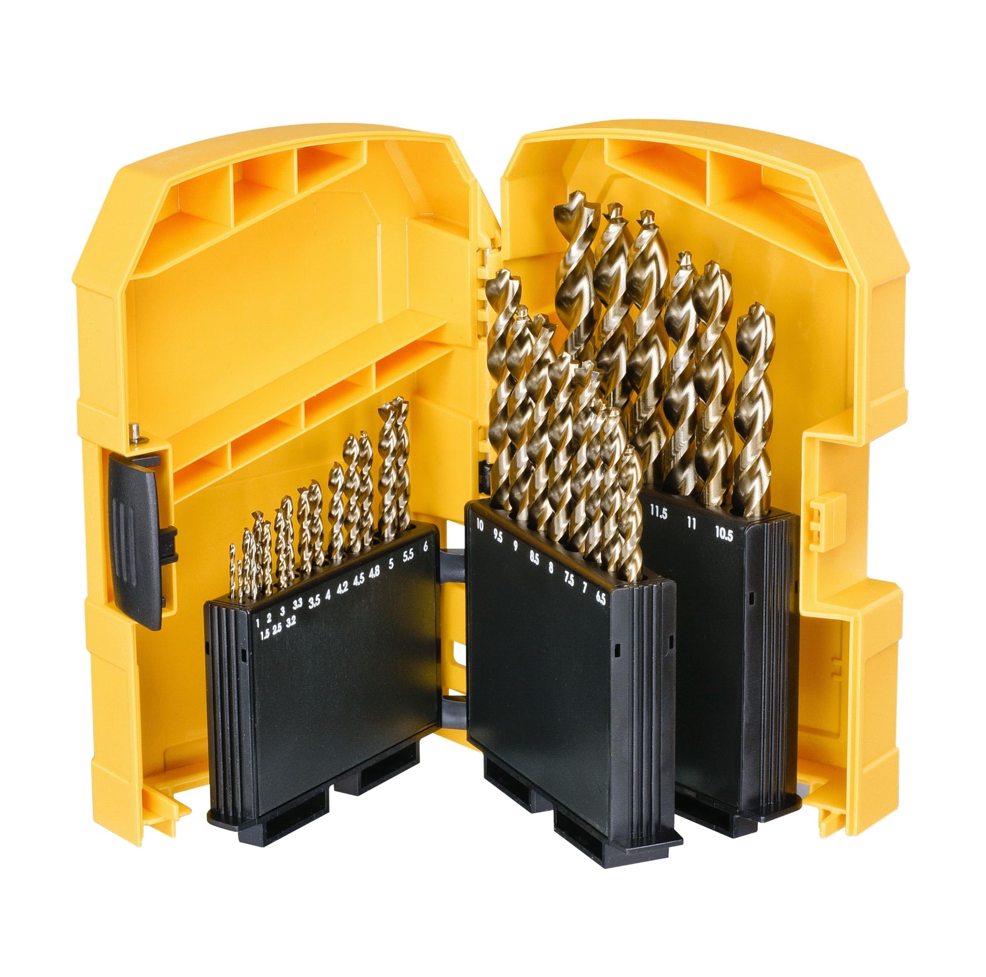 DEWALT EXTREME 2 HSS-G Metallbohrer-Set - 29-tlg. DT7926-XJ. Silbergraue Spiralbohrer in einer DEWALT-Box zum präzisen Bohren in Metall.
