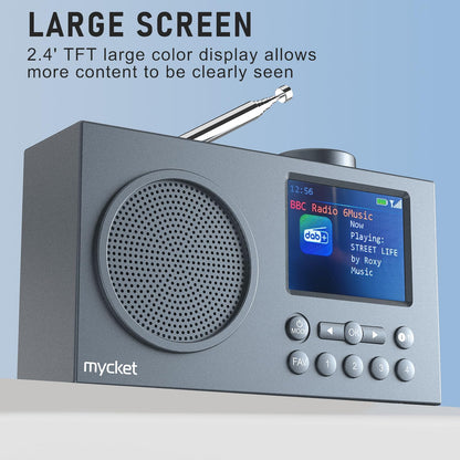 Mycket Tragbares DAB+/UKW Radio mit Bluetooth 5.0 und Farbdisplay