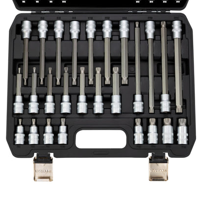 HASKYY XZN Steckschlüsselsatz 26-teilig, Innenvielzahn 1/2" M5-M18