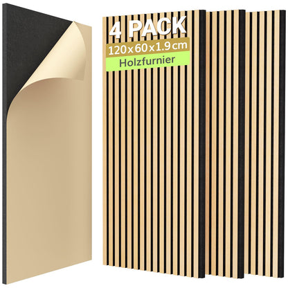 TONOR 3D Holzfurnier Akustikpaneele selbstklebend - Eiche. 3D-Textur, Eiche-Optik. Schallabsorption für Raumakustik, selbstklebend.