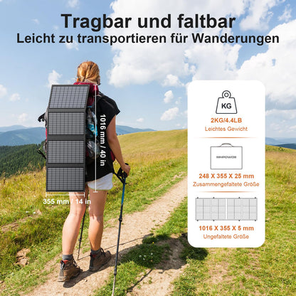 MHPOWOS 60W Faltbares Outdoor Solarpanel Ladegerät