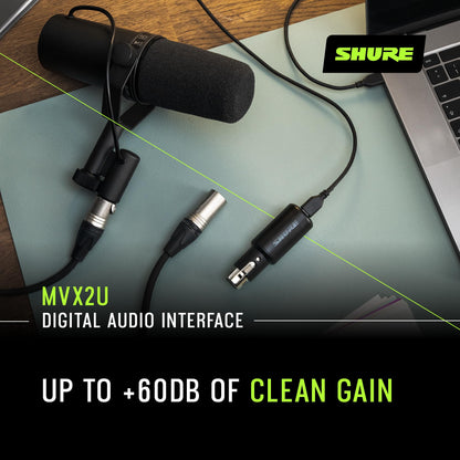 Shure MVX2U XLR-Mikrofon zu USB Digital-Interface mit Phantompower