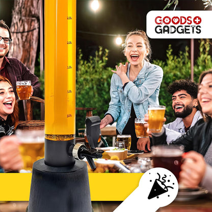 GOODS+GADGETS Bierzapfanlage Biersäule 3,5 L Getränkespender
