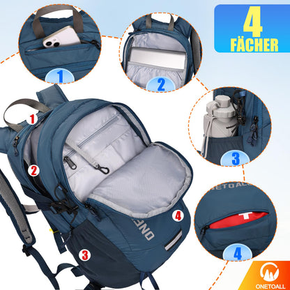 ONETOALL Wanderrucksack 20L diebstahlsicher, leichter Tagesrucksack