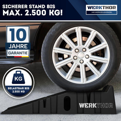 WERKTHOR Auffahrrampe PKW 2er Set, HDPE, bis 2,5 t belastbar
