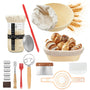 LZRBUBO Gärkorb Set 10-teilig, Sauerteig Starter Set mit Gärglas, runder und ovaler Gärkorb