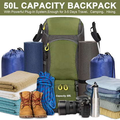 jianyana Wanderrucksack 50L Trekkingrucksack mit Regenhülle