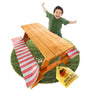 FRIEDO Kindersitzgruppe aus Holz mit Sitzkissen für Garten – Holzgarnitur mit Tisch und Bänken für Kinder