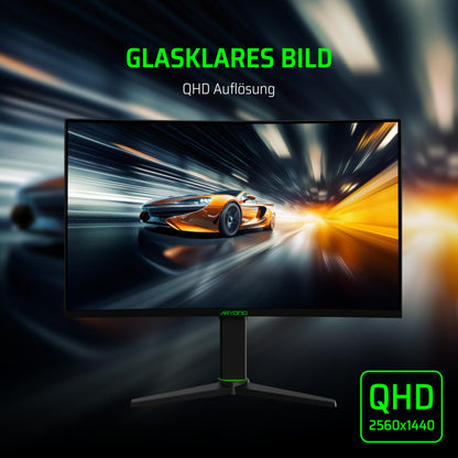 Aryond A27 V2 Gaming Monitor - 27 Zoll QHD 180Hz Curved