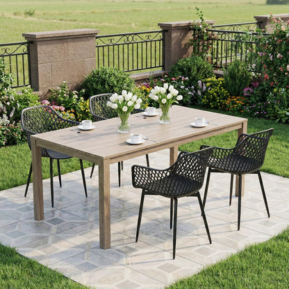 buybyroom Gartenstuhl 6er Set mit Armlehne, bis 120 kg, Schwarz