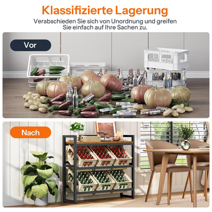 HOOBRO Getränkekistenregal EBF104CJ01, 3-stöckig für 6 Kisten