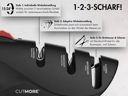 CUTMORE ProSharp Diamant Messerschärfer, winkelverstellbar