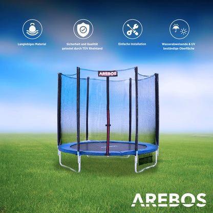 Arebos Trampolin Randabdeckung und Sicherheitsnetz 244 cm
