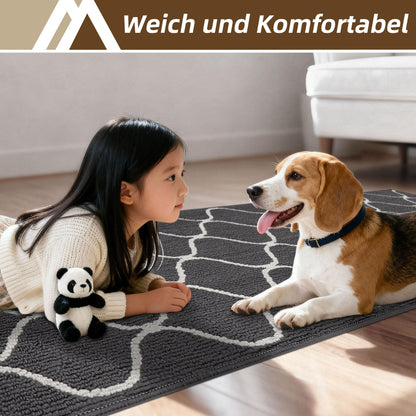 COSY HOMEER Küchenläufer rutschfest waschbar, 60 x 180 cm, Grau