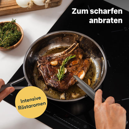 SILBERTHAL Edelstahl Bratpfanne Induktion – 24cm unbeschichtet