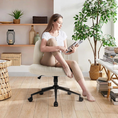 IWMH Bürostuhl Stoffpolsterung ohne Armlehnen - Beige