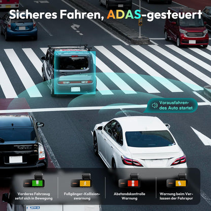 BOTSLAB Dashcam 4K GPS WiFi Dual Autokamera – Vorne/Hinten 64GB