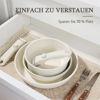 GiPP Topfset 11-teilig mit abnehmbarem Griff, Induktion, weiss