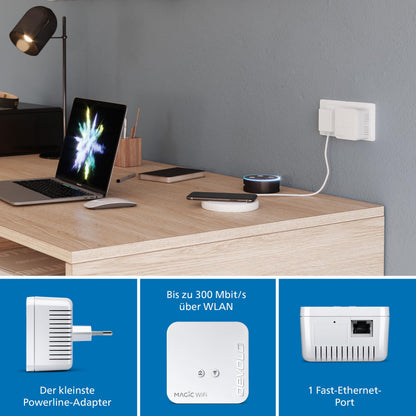 devolo Magic 1 WiFi mini Multiroom Kit WLAN Powerline Adapter weiss