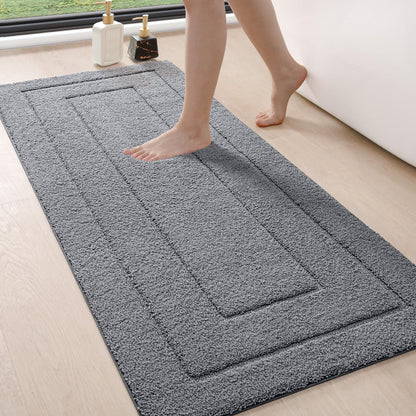 DEXI Badteppich rutschfest für Badezimmer – Grau, 61x152 cm. Erhöht Trittsicherheit auf nassen Böden.