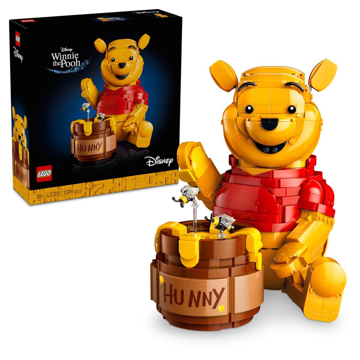 LEGO Disney Winnie Puuh 43300 Bauset mit Honigtopf und Minifiguren, bewegliche Bärenfigur