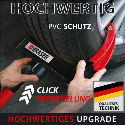 KRASER KR820 Radkralle – Parkkralle für Auto, Anhänger, Wohnmobil
