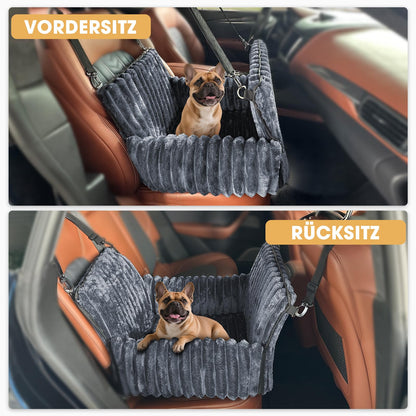MIXJOY Hunde-Autositz mit Memory-Schaum-Füllung, waschbar, Grau