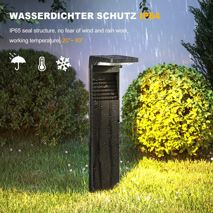 Boadw LED Solarleuchte für Aussen, 2 Helligkeitsmodi, IP64, 4 Stück