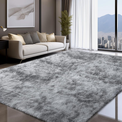 Sour Lemon Hochflor Teppich – grau 160x230 cm, waschbar & anti-rutsch