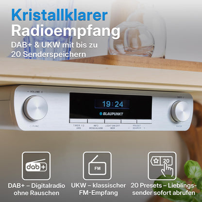 Blaupunkt KRD 30 Bluetooth Küchenradio mit DAB+ und UKW, Silber
